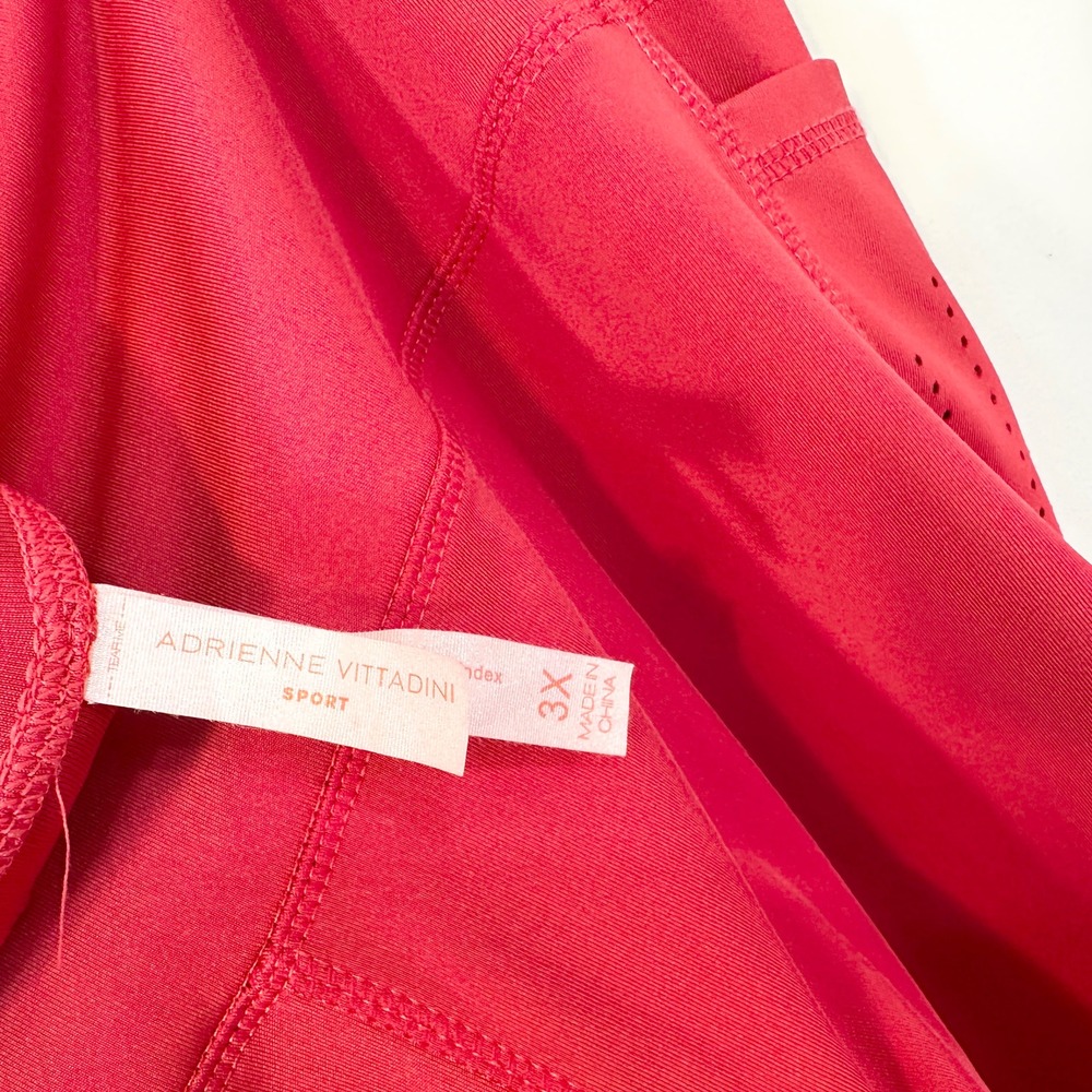 Adrienne Vittadini Sport Plus Size 3X Bik Shorts Red Athletic Side Pockets 343 - Picture 7 of 8